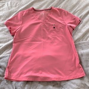 Brand New WOT pink scrub top
